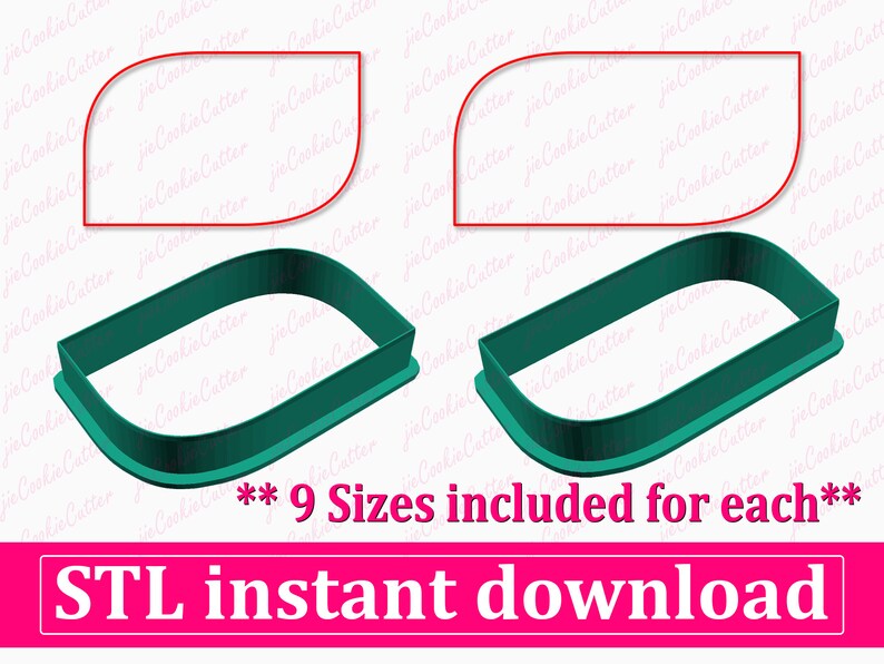 Plaque Cookie Cutter STL File Instant Download, Square STL Cookie ...