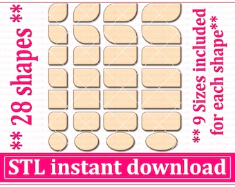 Bundle Basic Shape Cookie Cutter STL File Instant Download, Square STL Cookie Cutter File