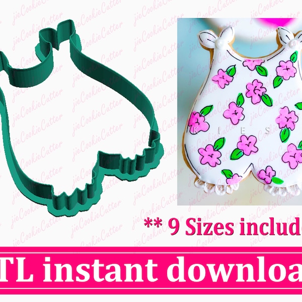 Baby Outfit Cookie Cutter STL File Instant Download, STL Cookie Cutter File