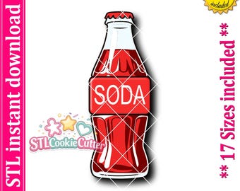 Soda Bottle Cookie Cutter STL File (Digital Download)