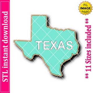 Texas Map Cookie Cutter STL File, 11 Sizes (Digital Download)
