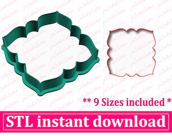 Plaque Cookie Cutter STL File, 9 Sizes (Digital Download)