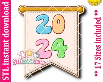 Hanging Banner Cookie Cutter STL File (Digital Download)