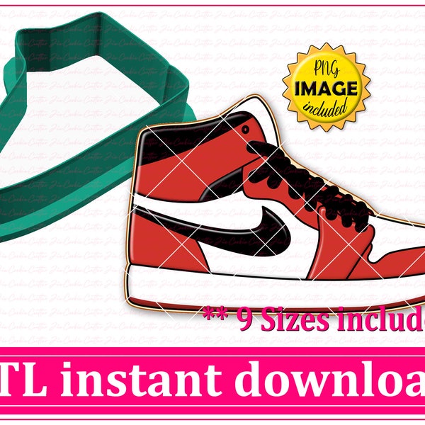 Basketball Shoe Cookie Cutter STL File Instant Download, STL Cookie Cutter File