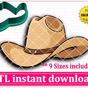 Cowboy Hat Cookie Cutter STL File Instant Download, STL Cookie Cutter File