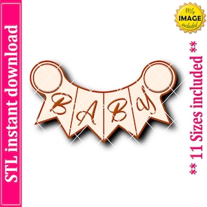 Banner Cookie Cutter STL File Instant Download, STL Cookie Cutter File