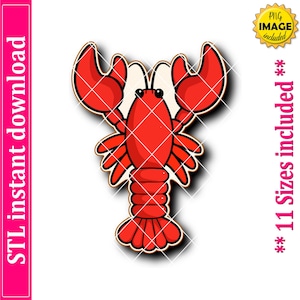 Lobster or Crawfish Cookie Cutter STL File Instant Download, STL Cookie Cutter File