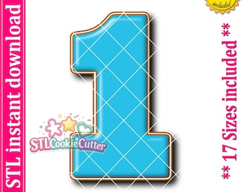 Number One Cookie Cutter STL File (Digital Download)