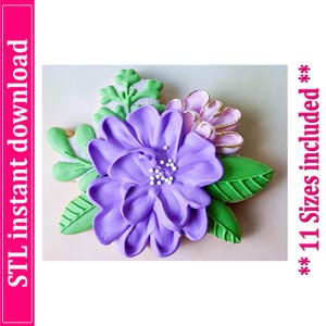 Flower Cookie Cutter STL File Instant Download, STL Cookie Cutter File