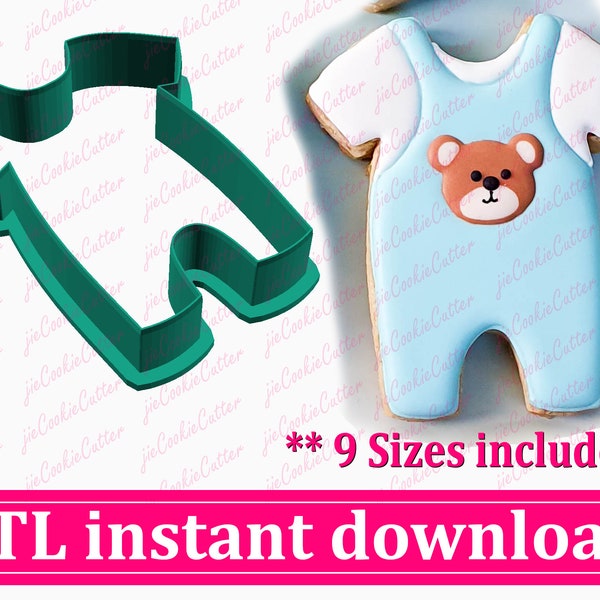 Baby Cloth Cookie Cutter STL File Instant Download, STL Cookie Cutter File