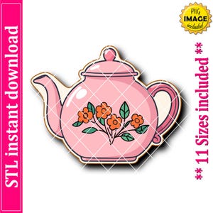 Teekanne Cookie Cutter STL-Datei, 11 Größen (Digital Download)