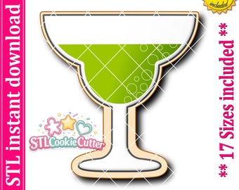Margarita Glass Cookie Cutter STL File (Digital Download)