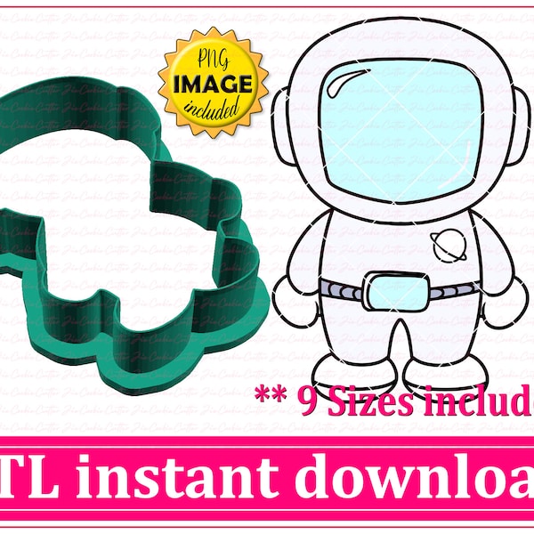 Astronaut Cookie Cutter STL File Instant Download, STL Cookie Cutter File