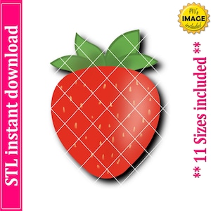 Strawberry Cookie Cutter STL File Instant Download, STL Cookie Cutter File