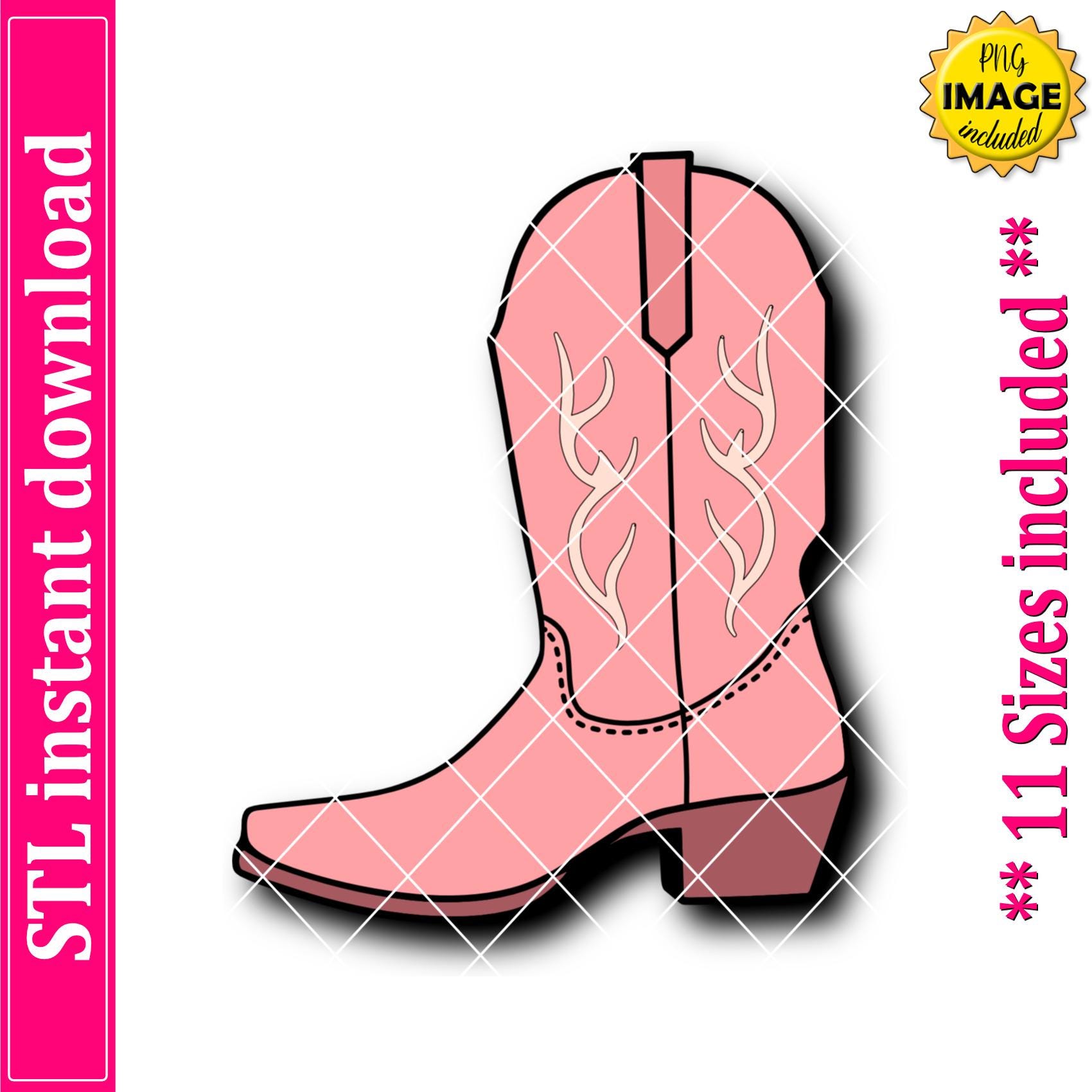 Cowboy Boot Cookie Cutter STL File Instant Download, STL Cookie Cutter File