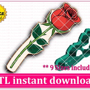 Rose Cookie Cutter STL File Instant Download, STL Cookie Cutter File