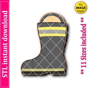 Firefighter Boot Cookie Cutter STL File Instant Download, STL Cookie Cutter File