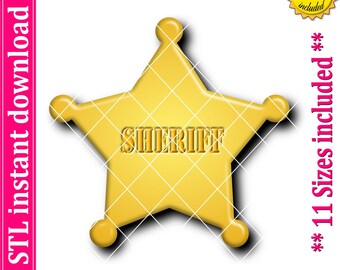 Sheriff Badge Cookie Cutter STL File (Digital Download)