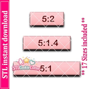 長方形クッキー型STLファイル（即時ダウンロード）