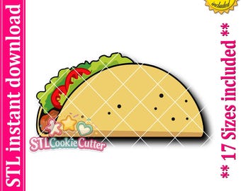 Archivo STL para cortador de galletas con forma de taco (descarga digital)