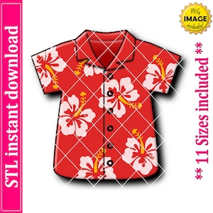 Hawaiian Shirt Cookie Cutter STL File Instant Download, STL Cookie Cutter File