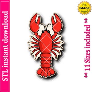 Lobster or Crawfish Cookie Cutter STL File Instant Download, STL Cookie Cutter File