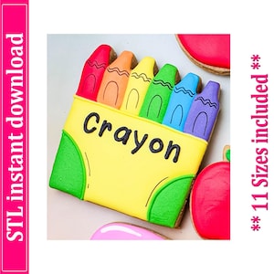 Crayon Cookie Cutter STL File Instant Download, STL Cookie Cutter File
