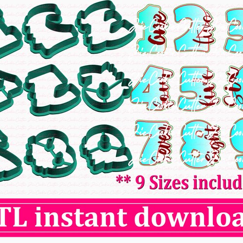 Numbers Set Cookie Cutter STL File Instant Download STL Etsy