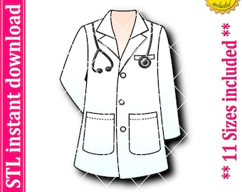 Doctor Coat Cookie Cutter STL File (Digital Download)