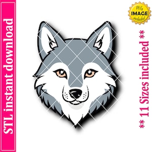 Cortador de galletas con cara de lobo (archivo STL, 11 tamaños) (descarga digital)