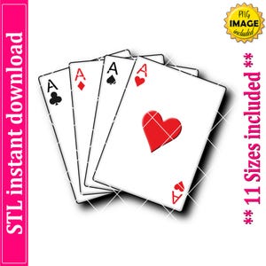 Playing Card Cookie Cutter STL File Instant Download, STL Cookie Cutter File