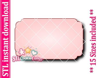 Rectangle Plaque Cookie Cutter STL File (Digital Download)