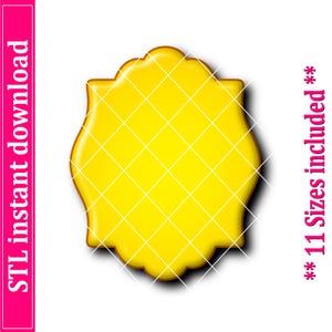 Plaque Cookie Cutter STL File, 11 Sizes (Digital Download)