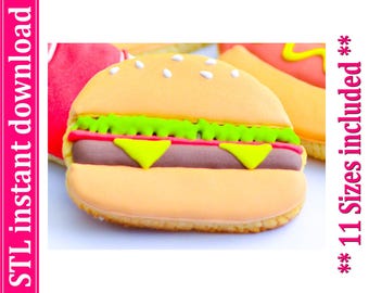 Cortador de galletas de hamburguesa (archivo STL, 11 tamaños) (descarga digital)