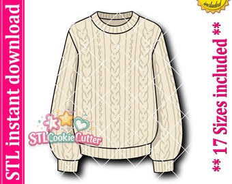 Sweater Cookie Cutter STL File (Digital Download)