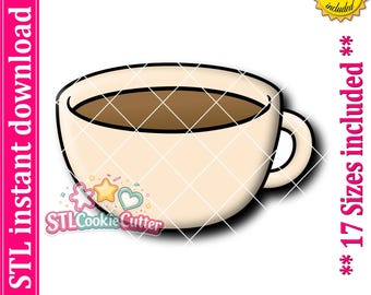 Coffee Cup Cookie Cutter STL File (Digital Download)