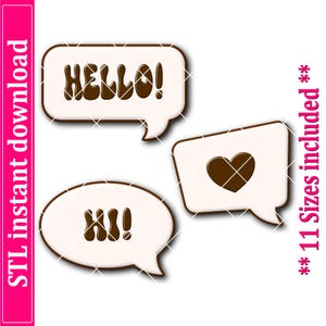 Fichier STL pour emporte-pièce bulles Conversation, 11 tailles (téléchargement numérique)