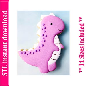 Cute Dinosaur Cookie Cutter STL File Instant Download, STL Cookie Cutter File Digital Download