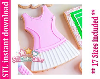 Woman Tennis Outfit Cookie Cutter STL File (Digital Download)