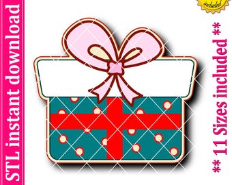 Gift Box With Ribbon Cookie Cutter STL File (Digital Download)