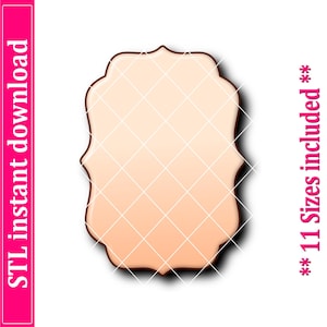 Plaque Cookie Cutter STL File Instant Download, STL Cookie Cutter File