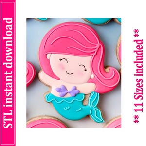 Mermaid Cookie Cutter STL File Instant Download, STL Cookie Cutter File