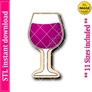 Wine Glass Cookie Cutter STL File Instant Download, STL Cookie Cutter File