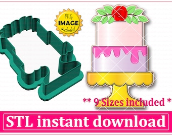 Floral Cake Cookie Cutter STL File Instant Download, STL Cookie Cutter File