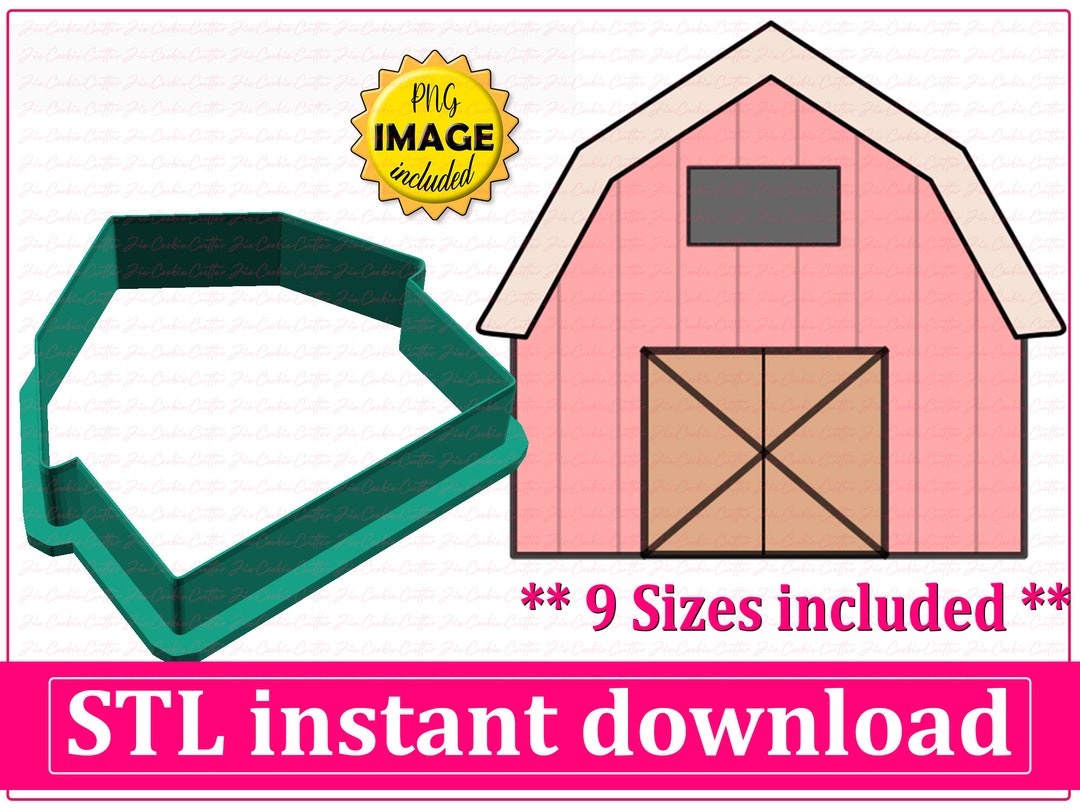 Barn Cookie Cutter STL File Instant Download, STL Cookie Cutter File - Etsy