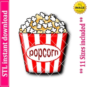 Popcorn Cookie Cutter STL File, 11 Sizes (Digital Download)
