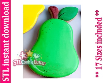 Archivo STL para cortador de galletas con forma de pera (descarga digital)