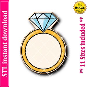 Wedding Ring Cookie Cutter STL File Instant Download, STL Cookie Cutter File Digital Download