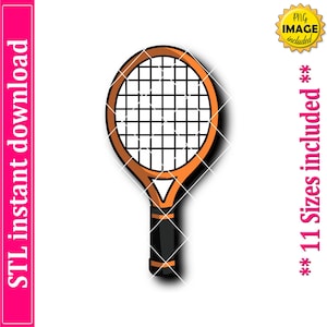 Tennis Racket Cookie Cutter STL File Instant Download, STL Cookie Cutter File
