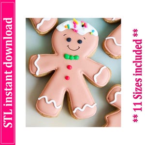 Boy Gingerbread Cookie Cutter STL File, 11 Sizes (Digital Download)